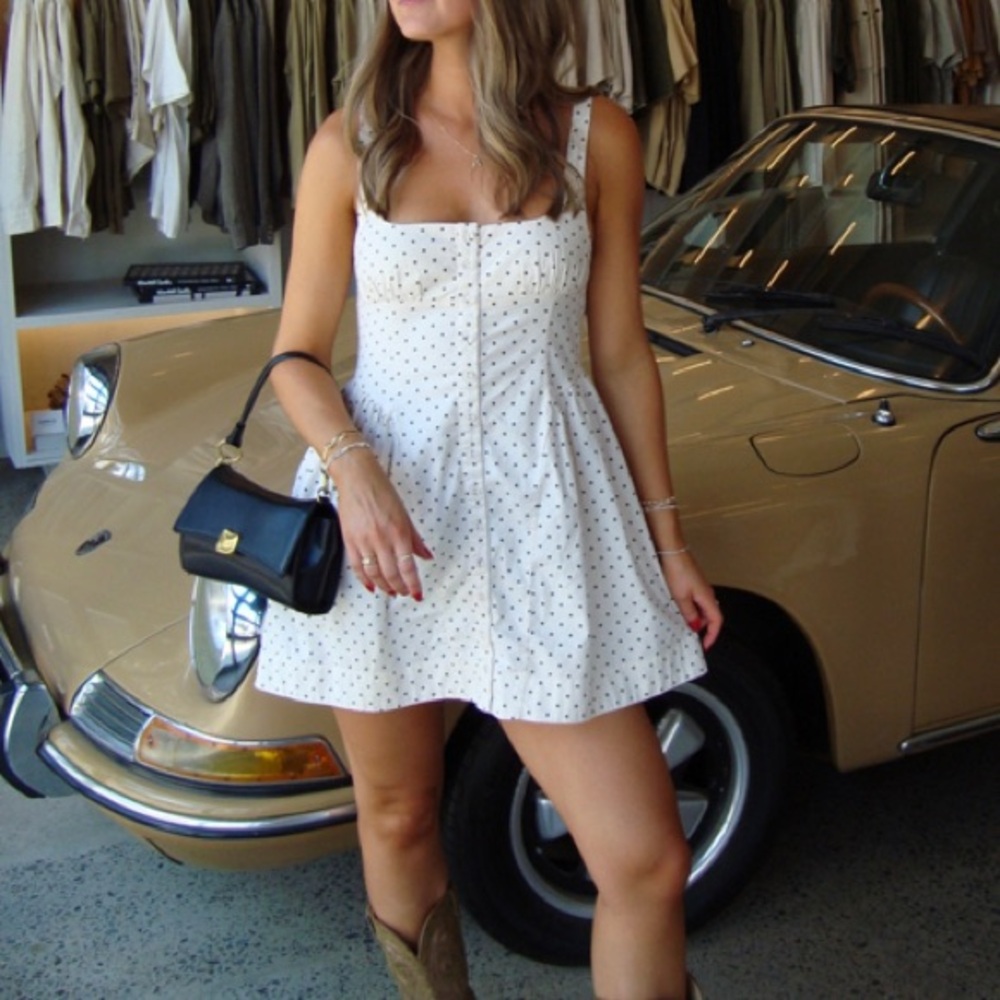 Free People Printed Astrid Mini Dress in Ivory Combo
